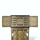 A LOUIS XIV PEWTER AND BRASS-INLAID EBONY, PARCEL-GILT AND BOULLE MARQUETRY CABINET-ON-STAND - фото 2