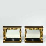 A PAIR OF NORTH EUROPEAN ORMOLU, PATINATED BRONZE, EBONIZED AND GILTWOOD CONSOLE TABLES - фото 3