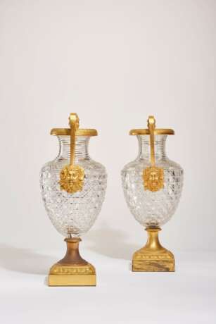 A PAIR OF RUSSIAN ORMOLU-MOUNTED CUT-GLASS VASES - фото 2