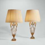 A PAIR OF CHARLES X ORMOLU-MOUNTED CUT-GLASS VASES, MOUNTED AS LAMPS - фото 1