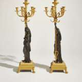 A PAIR OF FRENCH ORMOLU AND PATINATED BRONZE SIX-LIGHT CANDELABRA - photo 2