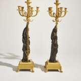 A PAIR OF FRENCH ORMOLU AND PATINATED BRONZE SIX-LIGHT CANDELABRA - photo 3