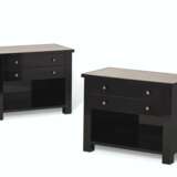 A PAIR OF BLACK LACQUER BEDSIDE TABLES - photo 1