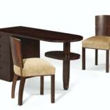 A PALMWOOD WRITING DESK AND PAIR OF SIDE CHAIRS - photo 1