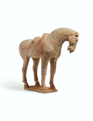 A CHINESE PAINTED RED POTTERY MODEL OF A SADDLED HORSE - photo 3