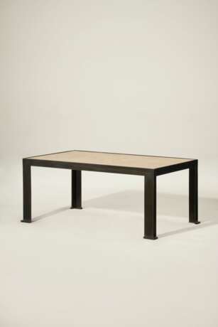 A PAIR OF BLACK-PAINTED METAL COFFEE TABLES - фото 1