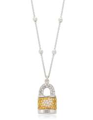 GRAFF DIAMOND AND COLORED DIAMOND PADLOCK CHARM NECKLACE