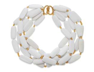 VERDURA CACHOLONG BEAD AND GOLD NECKLACE