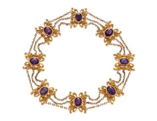 ANTIQUE AMETHYST AND GOLD NECKLACE