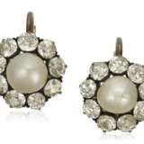 ANTIQUE PEARL AND DIAMOND EARRING - photo 1