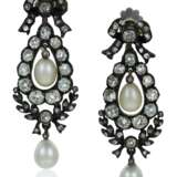 ANTIQUE PEARL AND DIAMOND EARRINGS - Foto 1