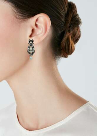 ANTIQUE PEARL AND DIAMOND EARRINGS - фото 2