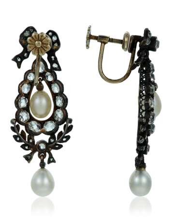 ANTIQUE PEARL AND DIAMOND EARRINGS - фото 3