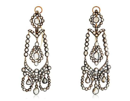 ANTIQUE DIAMOND GIRANDOLE EARRINGS - photo 1