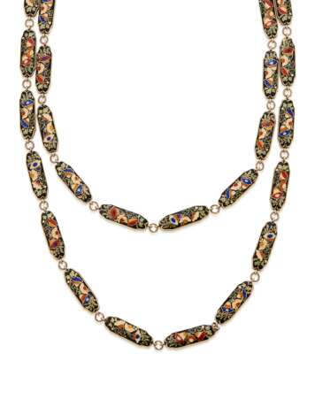 ANTIQUE ENAMEL AND GOLD NECKLACE - фото 1