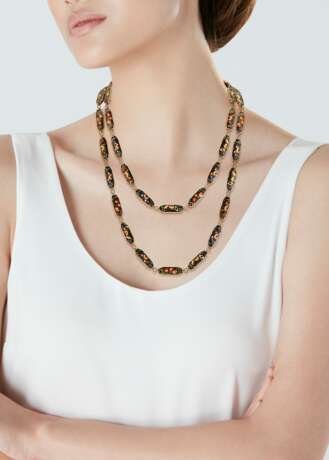 ANTIQUE ENAMEL AND GOLD NECKLACE - фото 2