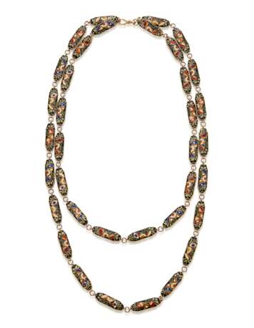 ANTIQUE ENAMEL AND GOLD NECKLACE - фото 3