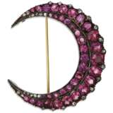 ANTIQUE PINK SAPPHIRE AND DIAMOND BROOCH - Foto 1