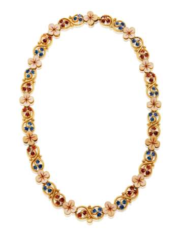 ANTIQUE ENAMEL AND GOLD NECKLACE - photo 3