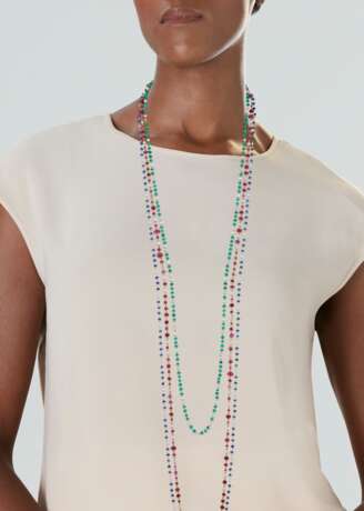 THREE DIAMOND, RUBY, SAPPHIRE AND EMERALD NECKLACES - фото 2