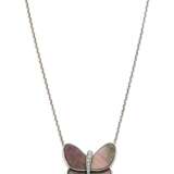 VAN CLEEF & ARPELS MOTHER-OF-PEARL AND DIAMOND BUTTERFLY NECKLACE - фото 1