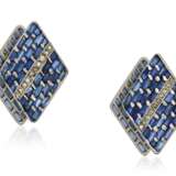 SAPPHIRE AND DIAMOND CUFFLINKS - Foto 1