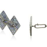 SAPPHIRE AND DIAMOND CUFFLINKS - Foto 3