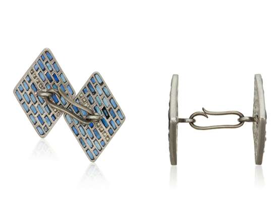 SAPPHIRE AND DIAMOND CUFFLINKS - Foto 3