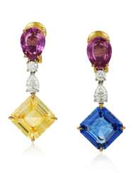 SAPPHIRE AND DIAMOND EARRINGS