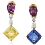 SAPPHIRE AND DIAMOND EARRINGS - фото 1