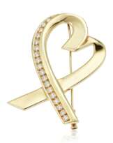 TIFFANY & CO. PALOMA PICASSO GOLD AND DIAMOND 'LOVING HEART' BROOCH