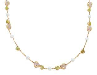 MARINA B CHALCEDONY AND CULTURED PEARL NECKLACE