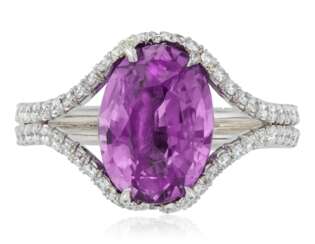 PURPLE SAPPHIRE AND DIAMOND RING