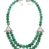 AN EMERALD BEAD AND DIAMOND NECKLACE - photo 3