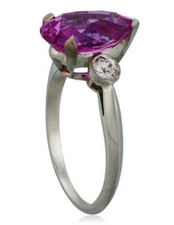 PINK SAPPHIRE AND DIAMOND RING - photo 6