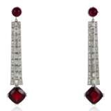 SPINEL AND DIAMOND EARRINGS - Foto 1