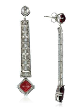 SPINEL AND DIAMOND EARRINGS - Foto 3
