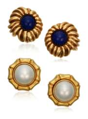 TIFFANY & CO. LAPIS LAZULI AND MABÉ PEARL EARRINGS
