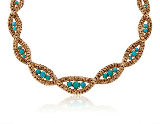 GOLD AND TURQUOISE NECKLACE - фото 1
