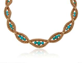 GOLD AND TURQUOISE NECKLACE