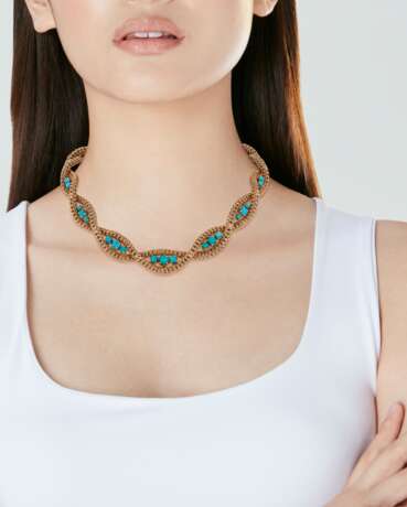 GOLD AND TURQUOISE NECKLACE - фото 2