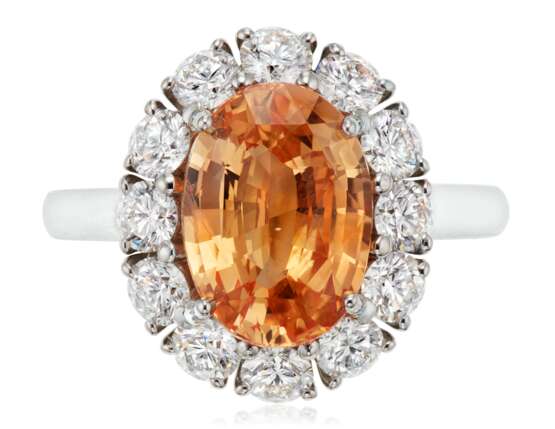 ORANGE SAPPHIRE AND DIAMOND RING - фото 1