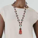 DIAMOND, ONYX AND CORAL NECKLACE - photo 2