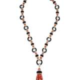 DIAMOND, ONYX AND CORAL NECKLACE - Foto 3