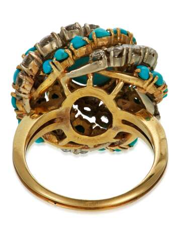 TURQUOISE AND DIAMOND RING AND EARRINGS - фото 5
