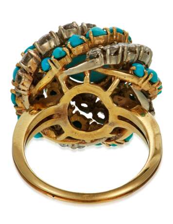 TURQUOISE AND DIAMOND RING AND EARRINGS - Foto 6