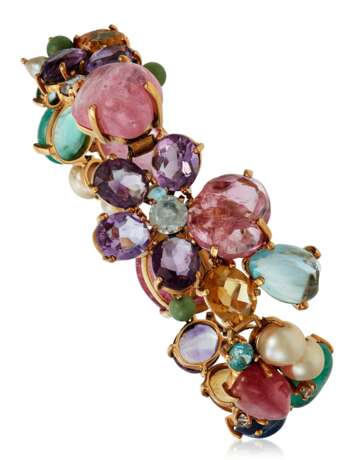 MULTI-GEM AND GOLD BRACELET - фото 1