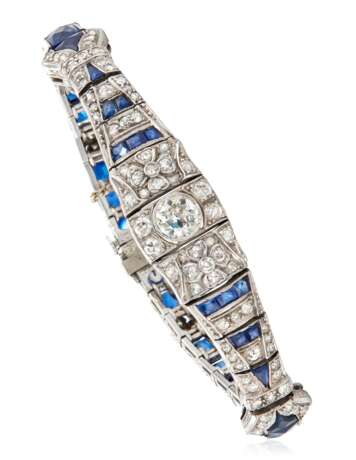 ART DECO SAPPHIRE AND DIAMOND BRACELET - photo 1