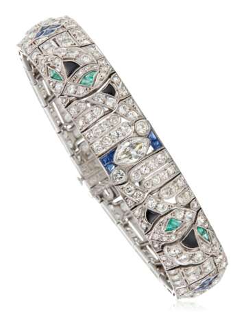 ART DECO DIAMOND AND MULTI-GEM BRACELET - photo 1