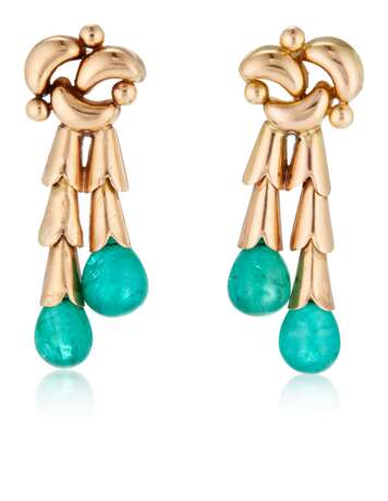 EMERALD AND GOLD EARRINGS - Foto 1